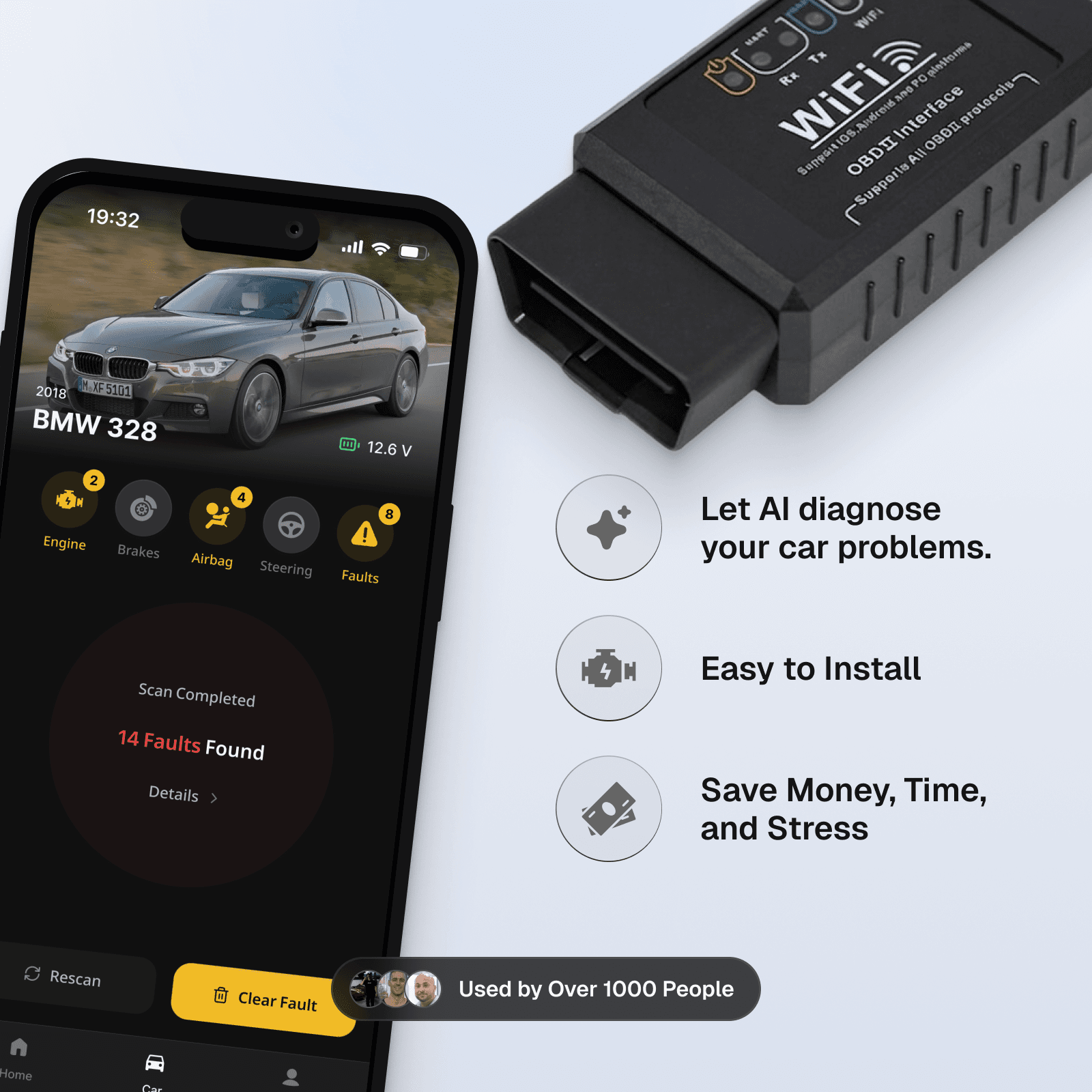 The Obede app and device — AI diagnosis, easy to install, saves money